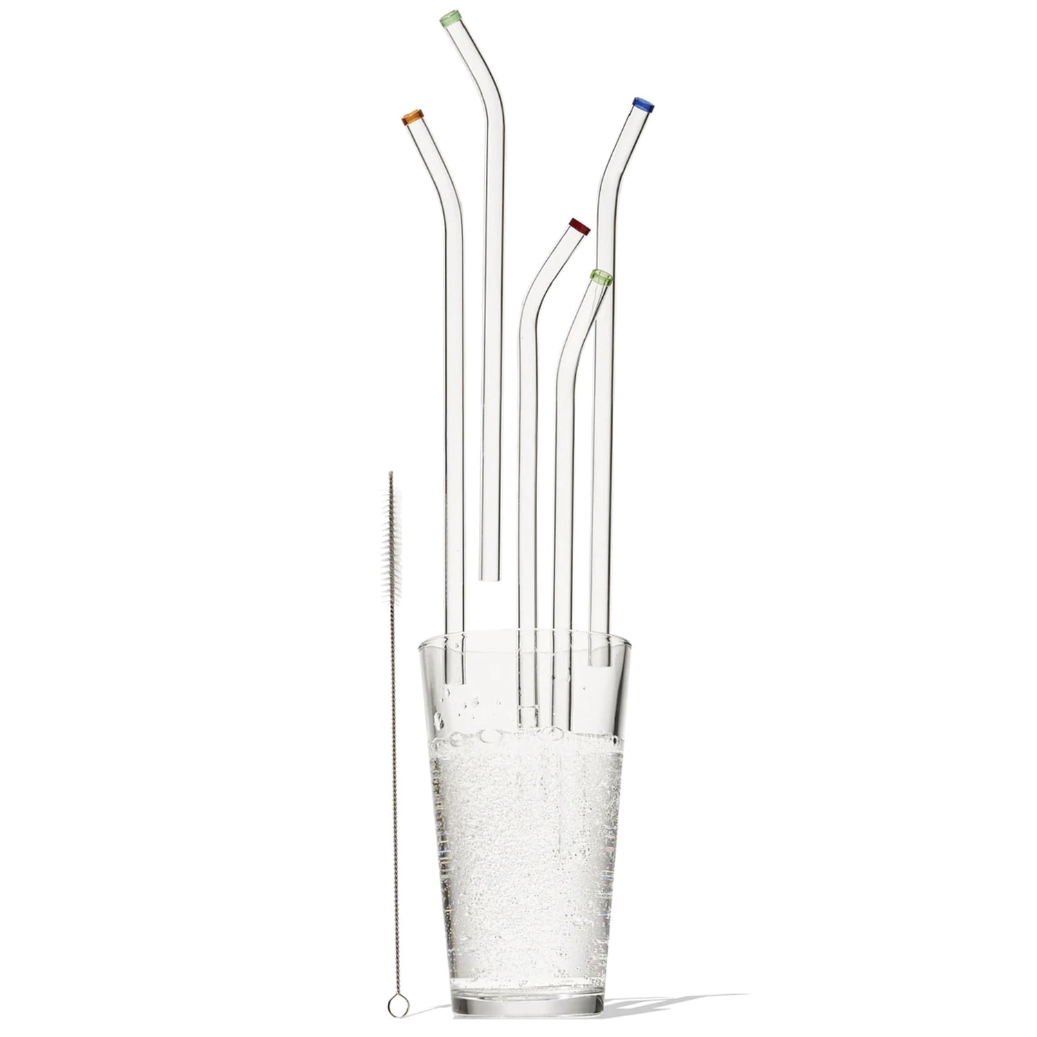 Better Houseware 308 Glass Straws with Cleaning Brush, Set of 5 (Standard)
