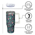 thumbnail image 3 of Santa Christmas 30oz Tumbler with Handle and Straw Lid, Stainless Steel Coffee Cup, Winter Holiday Leak Proof Insulated Mug Gifts for Adults, 3 of 5