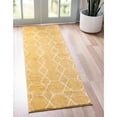 thumbnail image 2 of Unique Loom 3146540 2 x 13 ft. Geometric Trellis Frieze Runner Rug, Yellow, 2 of 2
