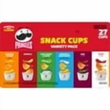 (2packs)-Pringles Snack Cups Variety Pack Potato Crisps Chips, Lunch Snacks, 27 Count-Total 54 Counts- Value Packs
