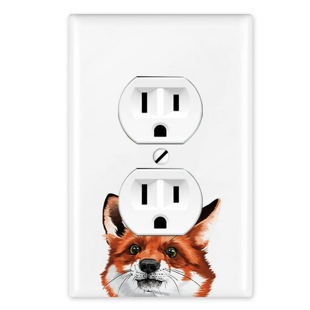 Wirester 1 Gang Duplex Outlet Cover Wall Plate Switch Plate Cover Animal Red Fox Walmart Com Walmart Com