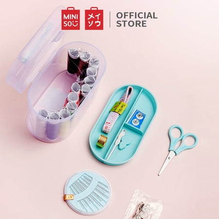 MINISO Double Layer Portable Travel Sewing Kits Box with Color Needle ...