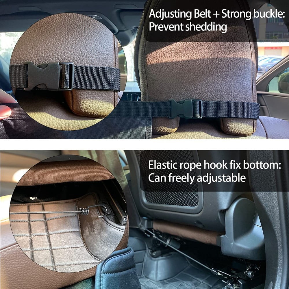 Dog Car Net Barrier - Universal Fit Sturdy Mesh, Easy to Install, Convenient for Air Conditioning, Easy to Clean & with Flexible Bungee Cords for Seat Movement