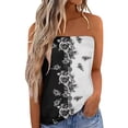thumbnail image 1 of Gibobby Top de tubo de color con estampado de flores para mujer Camiseta holgada informal suelta y cómoda Camiseta sin mangas(Blanco,M), 1 of 4