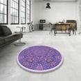 thumbnail image 3 of Ahgly Company Indoor Square Patterned Mauve Purple Area Rugs, 5' Square, 3 of 6