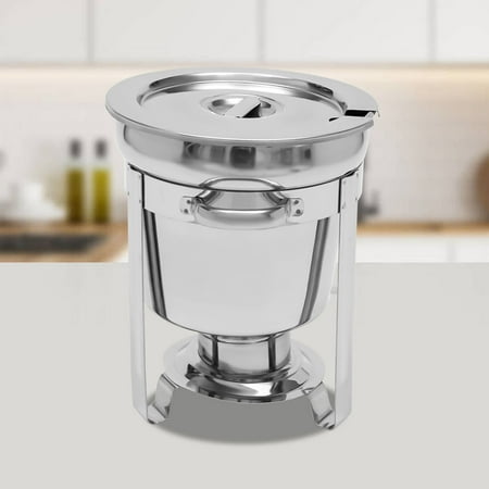 

1-Pack Round Chafing Dish Buffet Chafer Warmer Set with Lid 7.4Quart Stainless