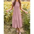 thumbnail image 2 of Dresses for Women Summer Flutter Short Sleeve Fashion Women Flowy Dresses Casual Smocked Elastic Waist Tiered Midi Dresses Alsol Lamesa, 2 of 6