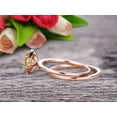 thumbnail image 3 of 1.25 Carat 6mm Round Cut Champagne Diamond Moissanite Engagement Ring with Plain Matching Band On 10k Rose Gold, 3 of 5