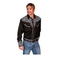 thumbnail image 2 of Scully Western Shirt Men L/S Pearl Snap Embroidered Scroll P-815, 2 of 2