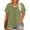 Army Green, variant on Resivox Plus Size T Shirts for Women Dressy Casual Trendy Tops Short Sleeve Button up V-Neck Floral Henley T-Shirt Summer Tunics Blouses Light Blue 2XL