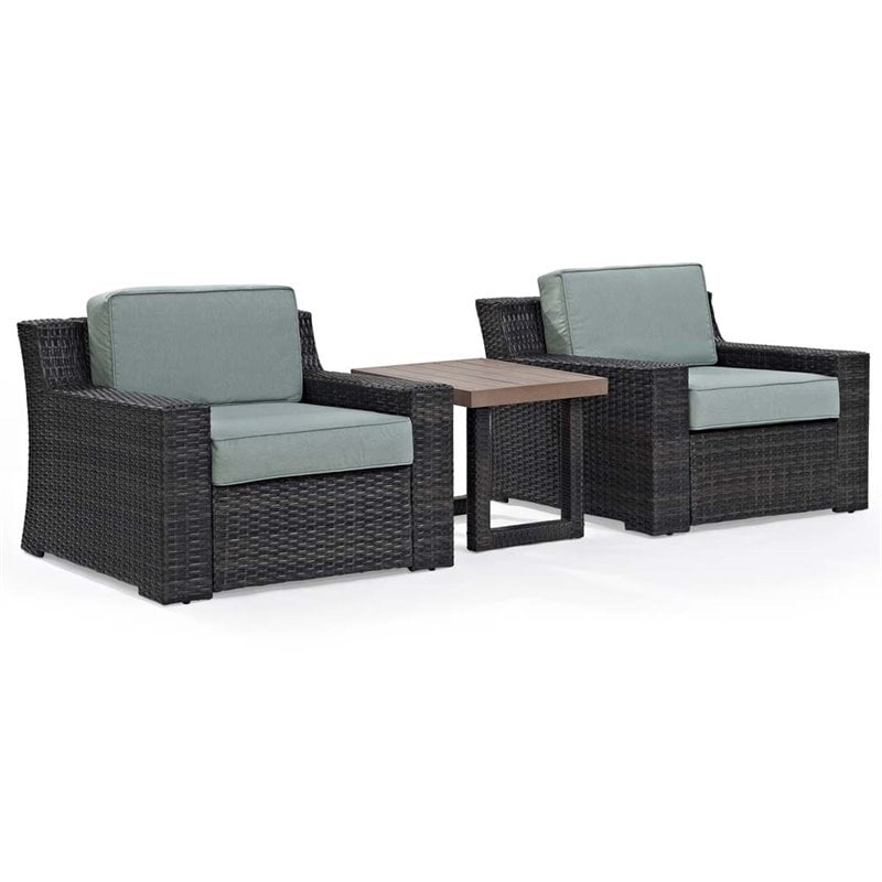 Crosley Beaufort 3 Piece Wicker Patio Conversation Set In Brown And Mist Canada Crosley Beaufort 3 Piece Wicker Patio, Well Made Outdoor Furniture