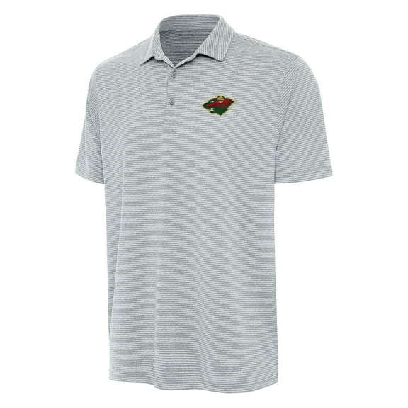 Men's Antigua Heather Gray Minnesota Wild Scheme Polo