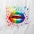thumbnail image 2 of Rainbow Lips T-Shirt | Cool Art White Tee Gift, 2 of 5