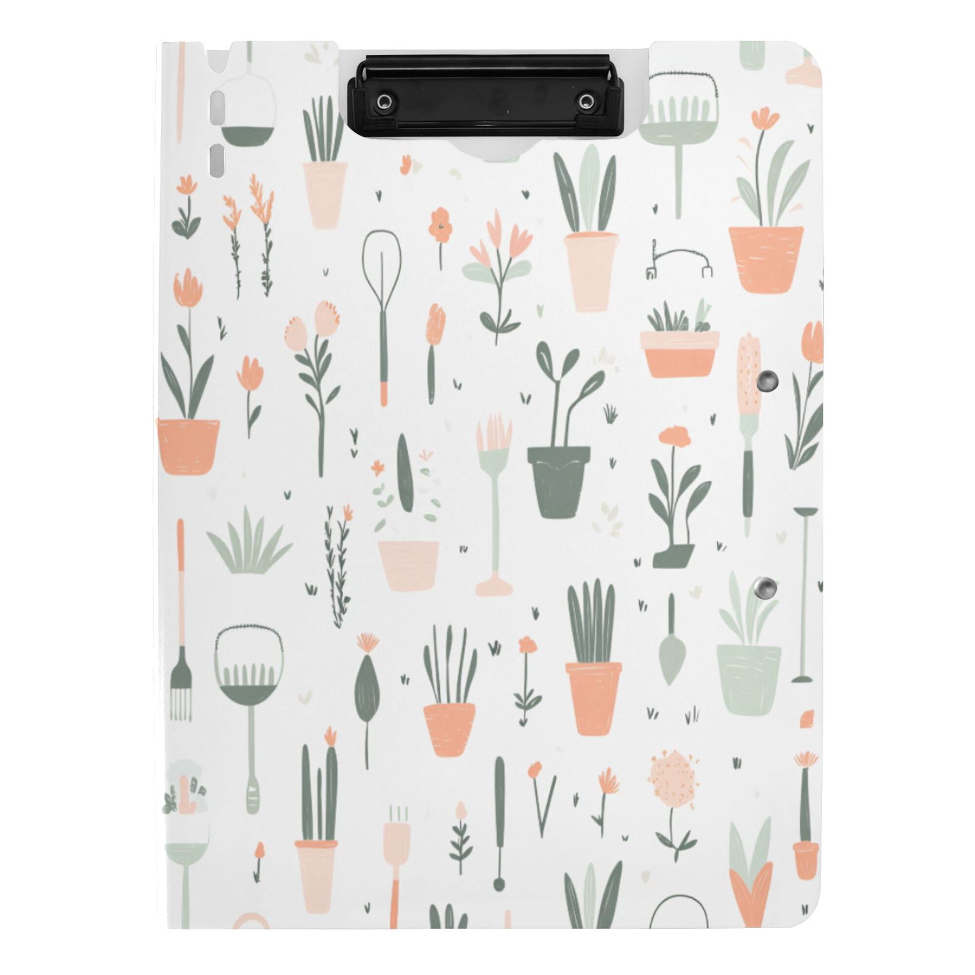 FORMRS A4 Clipboard Folder with Pen Holder Horizontal Foldable School Office Binder, Green Garden Pattern
