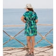 thumbnail image 5 of LA LEELA Women's Swimsuit Coverups Summer Cover ups for Swimwear Women Beach for Bathing Suit Bikini Dress Beachwear Dresses Cover up M-L Navy, Leaves, 5 of 5