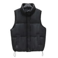 thumbnail image 5 of uublik Puffer Vest Womens Black Lightweight Quilted Sleeveless Stand Collar Zip Up Winter Jackets, 5 of 7