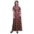 thumbnail image 1 of Bimba Robe Longue Imprimée en Rayonne à Fleurs de Roses, Taille Smockée, Fente Latérale, Robe pour Femme - Xxx-Grand, 1 of 6