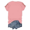 thumbnail image 6 of Pink Women's Short Sleeve T-shirt, Women Daily Casual Printed Short Sleeve O Neck T Shirt Tops,Women's Short sleeve T-shirt XXL, 6 of 6