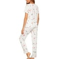 thumbnail image 3 of Innerwin Pajamas Set Plaid Printed Ladies Sleepwear Home Color Block Basic Nightwear Flamingo L, 3 of 4