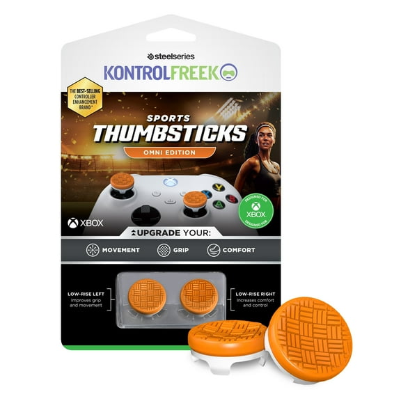 KontrolFreek Performance Thumbsticks | Sports Omni Edition | For Xbox One (XB1)/Xbox Series X (XBX) | Orange/White