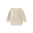 thumbnail image 1 of Faithtur Hauts en Tricot pour Garçons et Filles Automne Hiver Couleur Unie Manches Longues Col Rond, 1 of 9