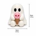 thumbnail image 2 of Cute Ghost Halloween Decor, Mini Adorable Ghost Figurine with Skull Ice Cream, Spooky Season Tabletop Ornament for Desk, Shelf, and Party, 2 of 6