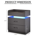 thumbnail image 3 of 4 EVER WINNER Modern Grey Nightstand Set of 2 with Charging Station and LED Lights Modern Bedside Tables with Drawers End Tables for Bedroom Living Room, 3 of 5