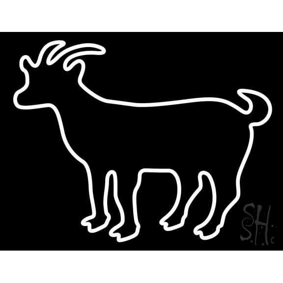 Goat LED Neon Sign 24" Tall x 31" Wide - inches Black Square Cut Acrylic Backing, with Dimmer - Premium built indoor Sign for Club, Home décor, Event, Workshop, Storefront.