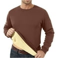 thumbnail image 2 of Fshiont Mens Sherpa Fleece Lined Sweatshirt Crewneck Basic Thermal Pullover Tops Winter Thick Heavyweight Warm Sweater Shirts Coffee L, 2 of 6