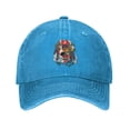 thumbnail image 2 of XMXT Cotton Baseball Cap, Samurai Skull Pattern Mens Baseball Hats, Blue, 2 of 9