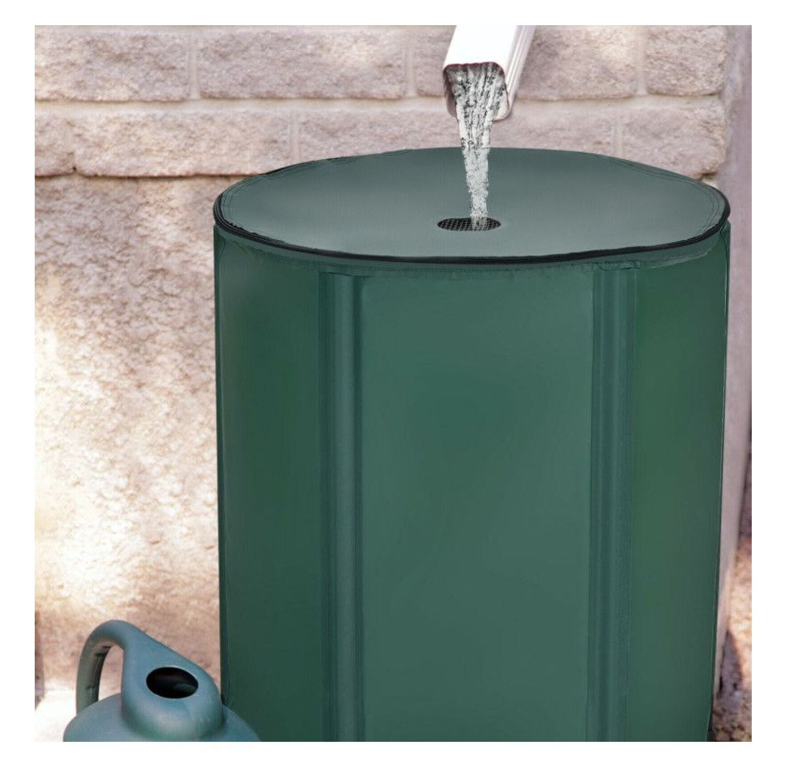 53 Gallon Rain Barrel, Portable Collapsible Water Collector for Garden & Lawn - PVC Frame, Green - Water Conservation Equipment