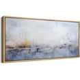 thumbnail image 5 of IDEA4WALL Extra Large Framed Canvas Print Wall Art Soft Blue & Yellow Abstract Landscape Artwork Nature Wilderness Antique Retro Fine Art Decorative Multicolor for Home Decoration - 60"x30", 5 of 5