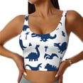thumbnail image 3 of Goofa Cute Cartoon Dinosaurs Printed Sports Bras for Women, High Impact Running Bra Workout Crop Tank Tops Longline Sports Bra Push up-Large, 3 of 9