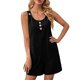 thumbnail image 4 of Traje de Hombro Fuera de las Mujeres de Color Sólido Elegante Cuello Redondo sin Mangas sin Botones con Bolsillos, Traje de Verano Casual, 4 of 9