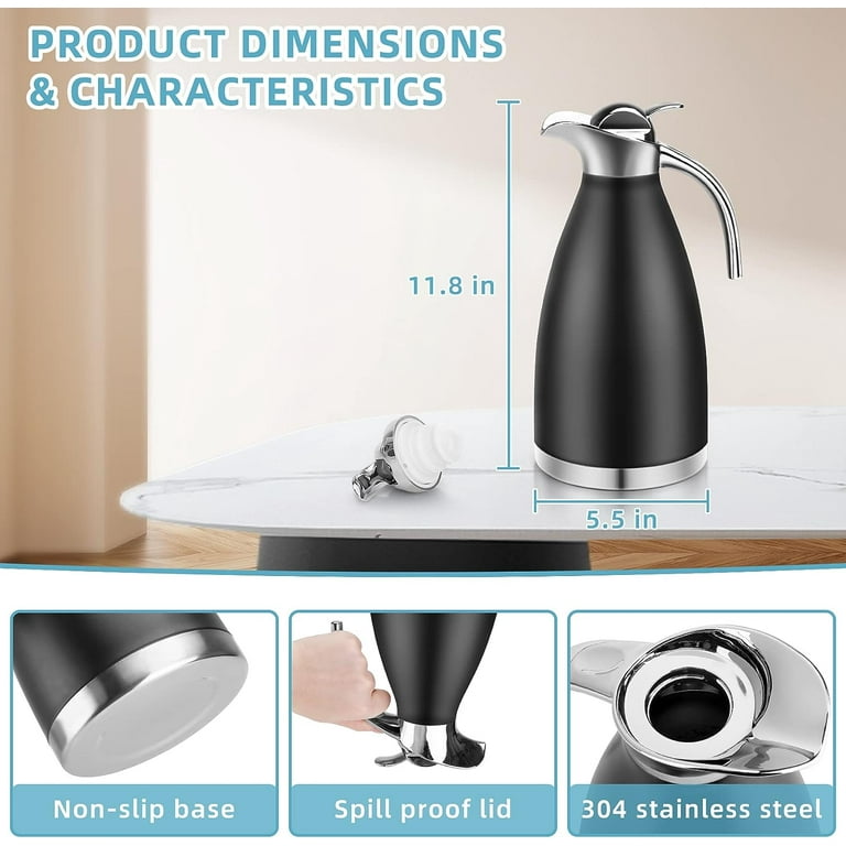 68 OZ Stainless Steel Thermal Coffee Carafe Double Walled Vacuum Insulated  Pot