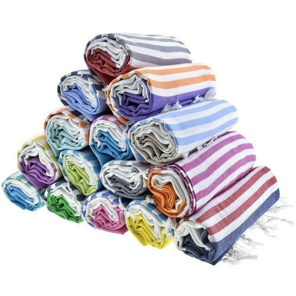HAVLULAND Sale Set of 6 XXL Turkish Cotton Beach Bath Spa Sauna Hammam Yoga Gym Hamam Towel Fouta Peshtemal Pestemal Blanket