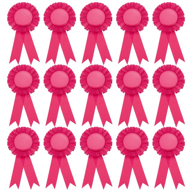 Uxcell Blank Award Ribbon, Participation Badge Ribbons for Competition Sports Event Light Red