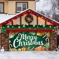 thumbnail image 3 of Large Garage Door Banner Outdoor Holiday Season Decorative Welcome Sign Featuring Santa Sleigh Reindeer Snowman Festive Greetings for Front Porch Yard, 3 of 5