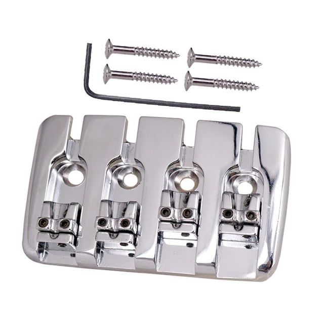 Puente de Silla de Guitarra Sunnimix Bajo Eléctrico Plateado 85 mm
