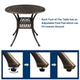 thumbnail image 5 of Hassch Patio Bistro Table - 35.43" Round Cast Aluminum Outdoor Dining Table with Umbrella Hole, Easy Clean & Assemble - Bronze, 5 of 10