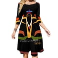 thumbnail image 1 of Vestido acampanado Indycarbig Vestido de cuello cuadrado Vestido estampado de moda femenina elegante Bill Patterson Indycar Racing Racing Art, 1 of 6