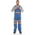 thumbnail image 4 of JuicyTrendz Men’s Hi-Vis Bib Overalls – Heavy Duty Workwear With Reflective Stripes and Adjustable Straps Orange Light-Blue W36-L30, 4 of 5