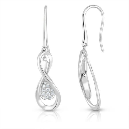 1/6 Carat T.W. Single-Cut Diamond 10kt White Gold Drop Earrings with HI I1-I2 Diamonds