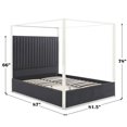 thumbnail image 5 of Jeffrey Canopy Velvet Upholstered King Bed Frame In Black, 5 of 7