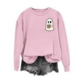 thumbnail image 7 of yardsong Halloween Sweatshirt for Women Spooky Season Funny Casual Long Sleeve Shirts Cute Ghost Crew Neck Pullover Tops Army Green,S, 7 of 7