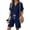 A179 Navy, variant on Xdegoge Women's Cotton Linen 2 Piece Outfits Summer Casual V Neck Button Down Short Sleeve Shirts and Drawstring Shorts Lounge Set Tracksuit with Pockets