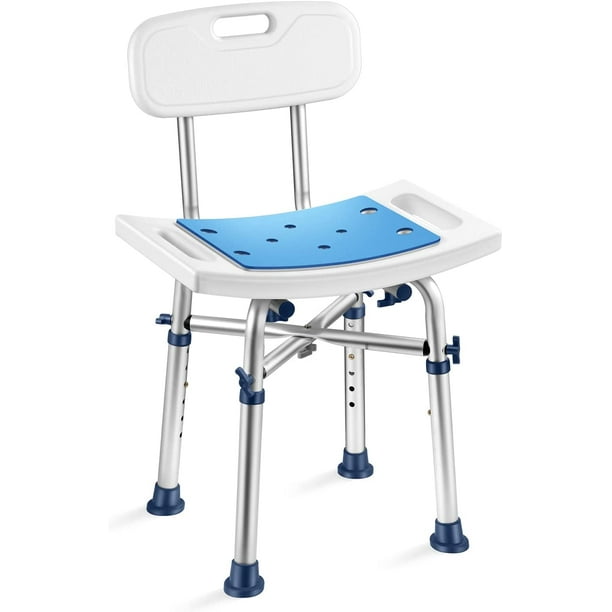 ENKERN Shower Chair Nonslip Bath Seat Stool with Back Padded Seat