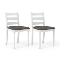 Kadyn Dining Room Chairs, Dining Chairs, Dinner Chair,Set of 2 Rubber Wood Dining Chairs with Upholstered Seat-White