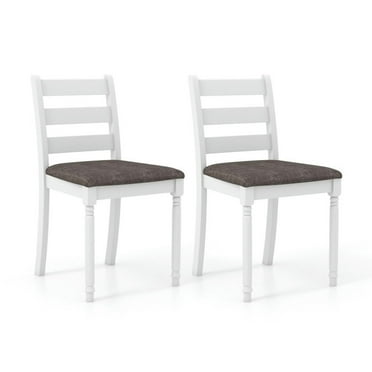 Kadyn Dining Room Chairs, Dining Chairs, Dinner Chair,Set of 2 Rubber Wood Dining Chairs with Upholstered Seat-White