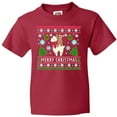 thumbnail image 3 of Inktastic Merry Christmas Sloth and Llama Ugly Sweater Style Youth T-Shirt, 3 of 5